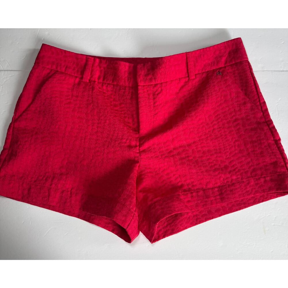 Calvin Klein Women’s Pink Textured Dress Shorts Size 14 Jacquard Tailored